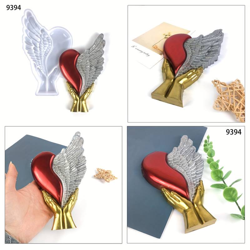 Wing Heart Resin Pendant Silicone Molds For Wall Hanging - Temu